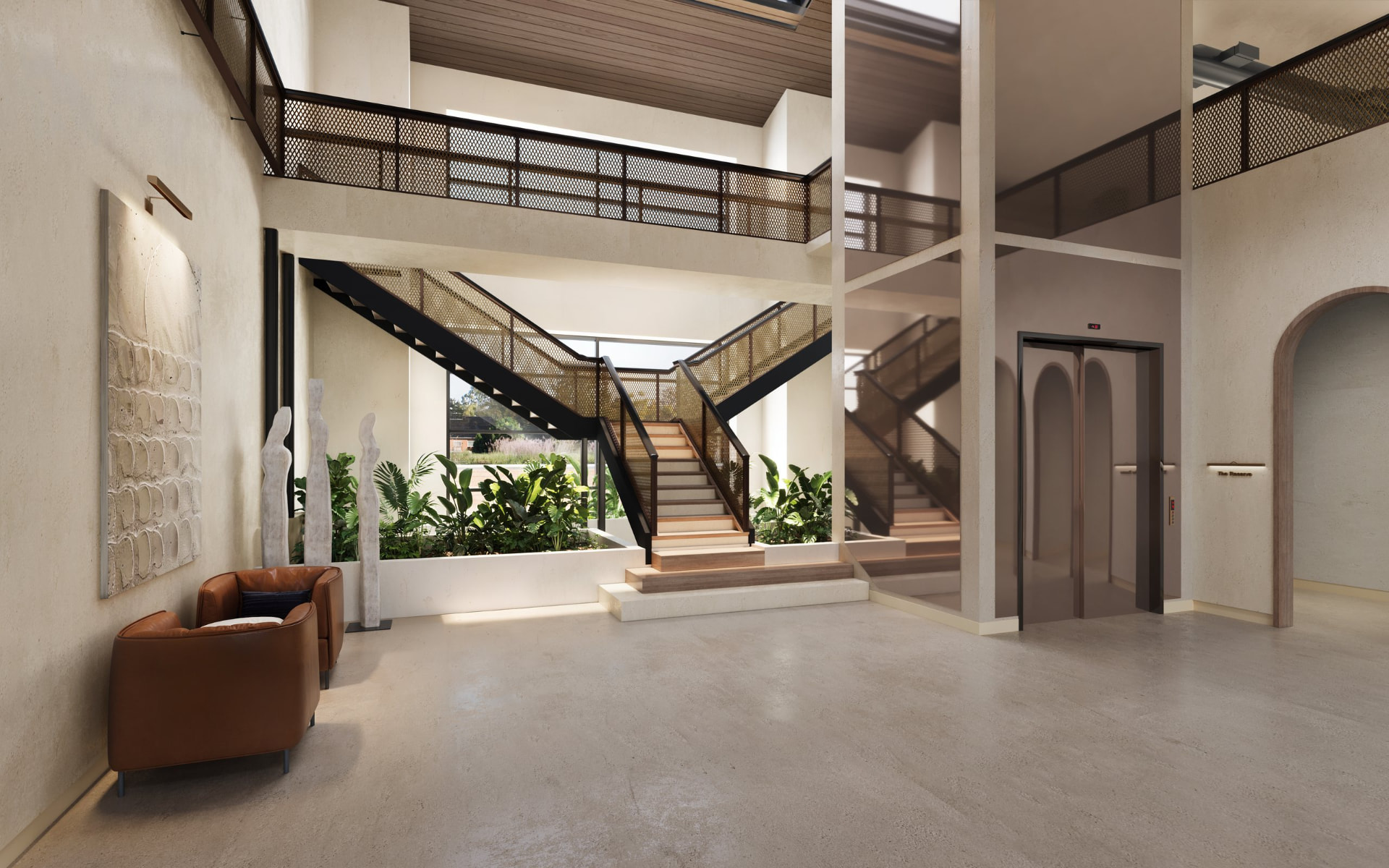 Everhaus flagship: lobby staircase